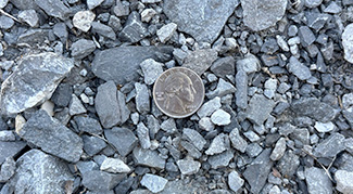Photo of limestone provided from Delta Materials landscaping materials