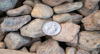 Over sized gravel from Delta Materials landscaping materials