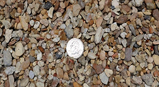 pea gravel provided from Delta Materials landscaping materials