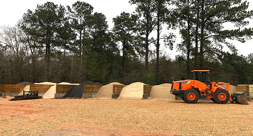 the product bays at the Delta Materials supply yard