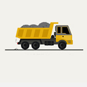 Delta Materials landscaping company dump truck icon